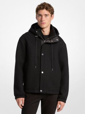 Kapuzenjacke aus Wollmischgewebe