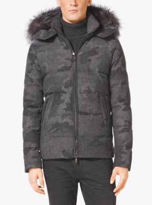 Michael kors best sale black camo jacket