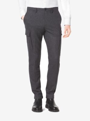 Charcoal Flannel Cargo Trouser