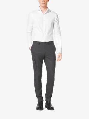 Charcoal Flannel Cargo Trouser