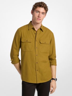 Michael Kors Cotton Flannel Shirt In Gold