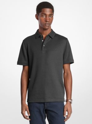 Strick-Poloshirt mit Waffelmuster in SCHWARZ | Michael Kors