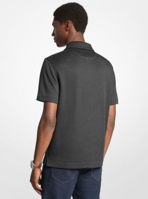 Strick-Poloshirt mit Waffelmuster in SCHWARZ | Michael Kors