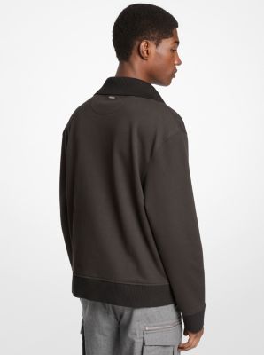 Pullover aus Baumwollfrottee mit Trichterkragen in SCHWARZ | Michael Kors