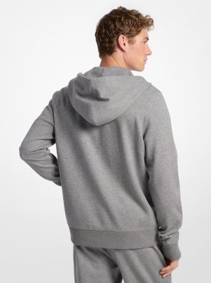 Pull à capuche en mélange de coton avec fermeture à glissière in CENDRE | Michael Kors