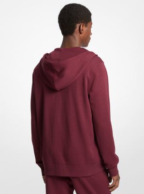 Suéter en mezcla de algodón con capucha y cremallera