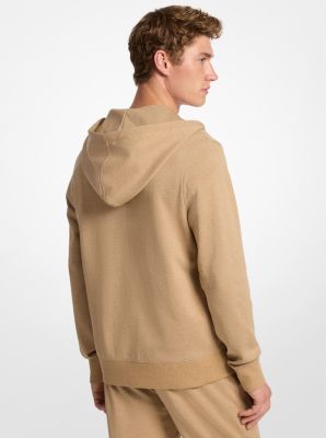 Felpa in misto cotone con cappuccio e zip