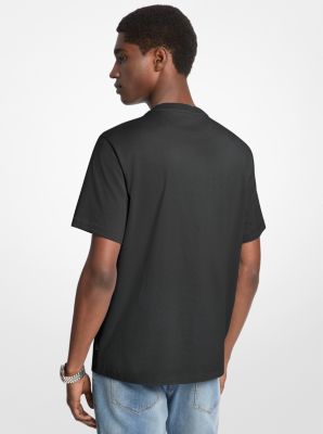 T-Shirt aus Baumwolle mit strukturiertem Logo in SCHWARZ | Michael Kors