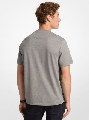 T-Shirt aus Baumwolle mit strukturiertem Logo in ASCHGRAU | Michael Kors