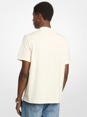 T-shirt in cotone con logo testurizzato