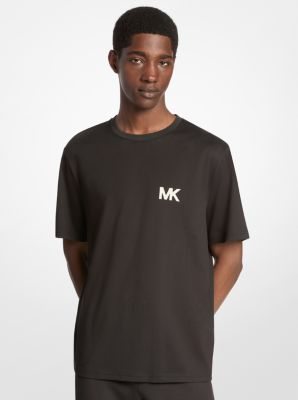 Michael Kors Logo Appliqué Cotton T-shirt In Brown