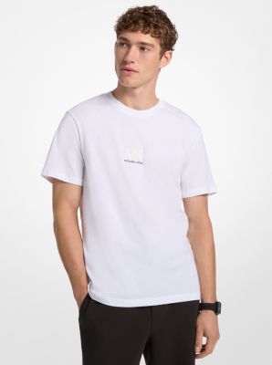 Michael Kors Graphic Logo Embossed Cotton T-shirt In Multi