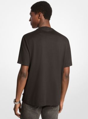 Gestreiftes T-Shirt aus Baumwolle mit Signature-Logo image number 1