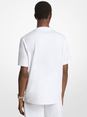 Gestreiftes T-Shirt aus Baumwolle mit Signature-Logo