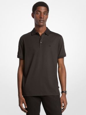 MK Poloshirt Aus Baumwolle Mit Logo - Schwarz