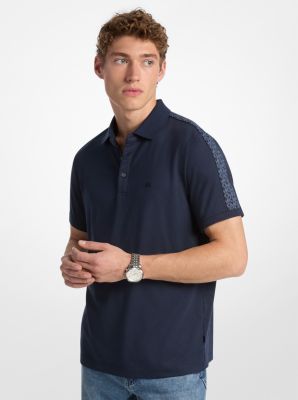 MK Poloshirt Aus Baumwolle Mit Logo - Blau