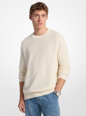 Michael Kors Cotton Mouliné Sweater In White