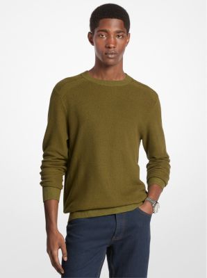 Michael Kors Cotton Mouliné Sweater In Green