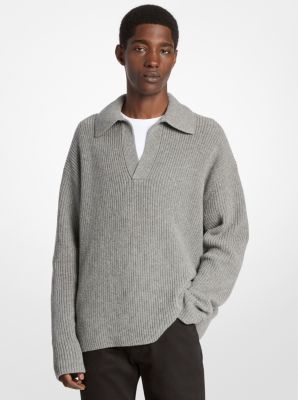 MK Gerippter Pullover Aus Wollgemisch - Grau