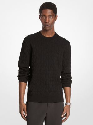 ★HOODHOOD★ HD jacquard sheer knit black HDBD02KN01-2 Custom Brooks Brothers Quarter-Zip Sweater - BlueCotton