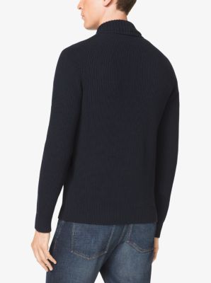 Double-Breasted Cotton and Wool Cardigan