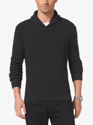 Wool-Blend Shawl Sweater