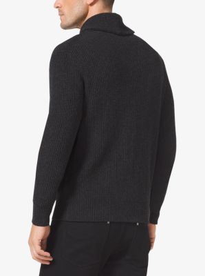 Wool-Blend Shawl Sweater