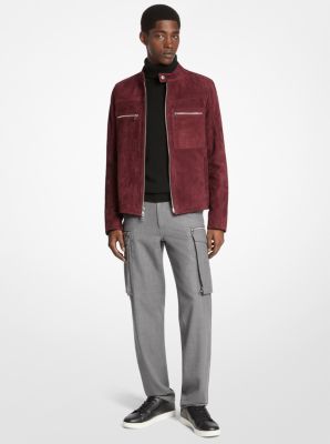 MK Bikerjacke Aus Wildleder - Rot