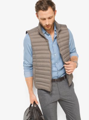 Quilted-Nylon Down Vest