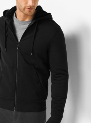 Sherpa-Lined Zip-Up French Terry Hoodie 
