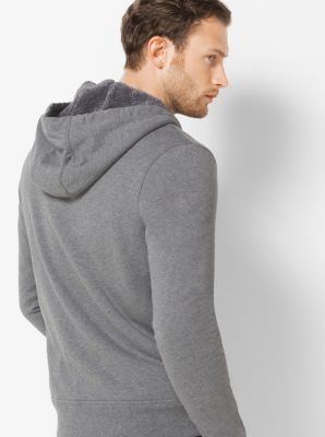 Sherpa-Lined Zip-Up French Terry Hoodie image number 1