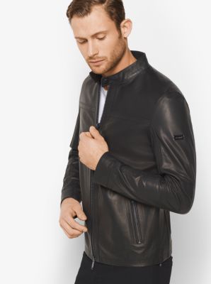 michael kors leather jacket men