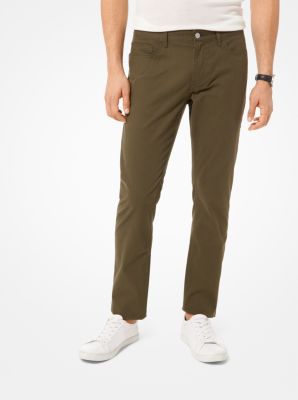 Michael Kors Slim-Fit Parker Stretch Flat Front Twill Pants