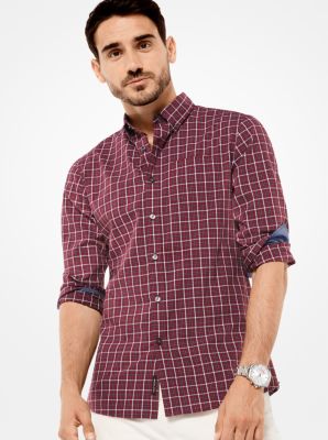 Tailored/Classic-Fit Check Cotton Shirt | Michael Kors