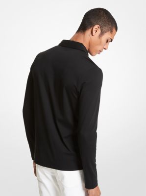 Cotton Long-Sleeve Polo Shirt