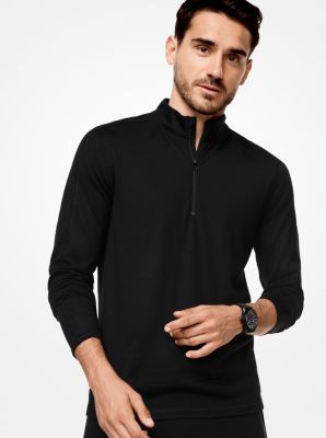 Merino Wool Jersey Quarter-Zip Sweater