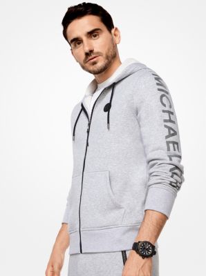 Logo fleece sales zip hoodie