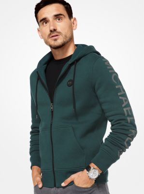 logo fleece zip hoodie