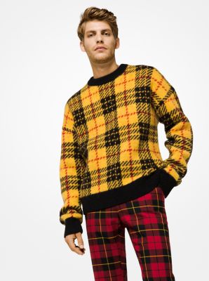 Su&eacute;ter de cuadros escoceses en mezcla de alpaca