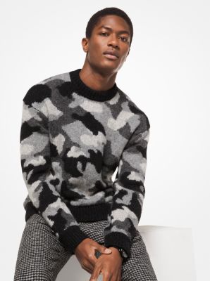 Camouflage Wool Blend Pullover Michael Kors Canada