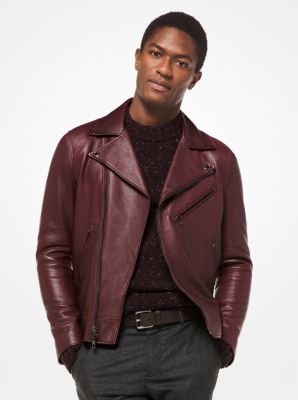 Grained Leather Moto Jacket Michael Kors Canada