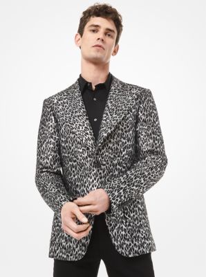 Leopard Metallic Wool Jacquard Blazer