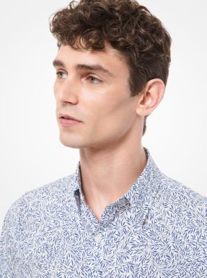 Slim-Fit Botanical-Print Cotton Shirt
