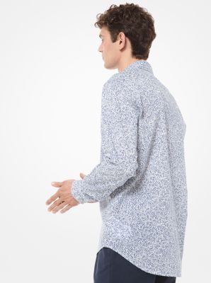 Slim-Fit Botanical-Print Cotton Shirt