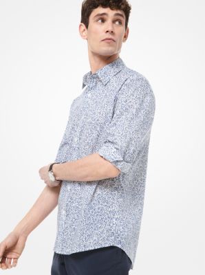 Slim-Fit Botanical-Print Cotton Shirt