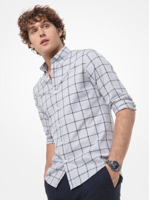 Chemise à carreaux ajustée en coton image number 0