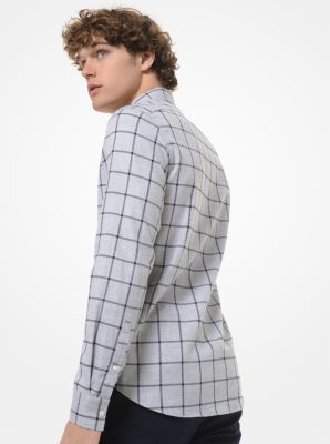 Chemise à carreaux ajustée en coton image number 1