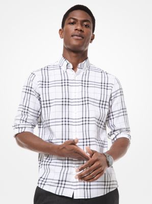 Slim-Fit Plaid Cotton Shirt