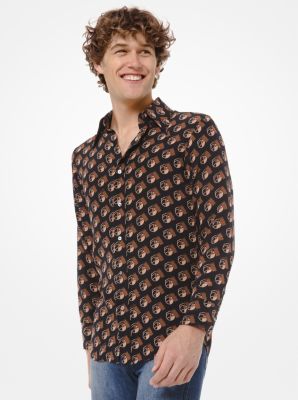 Studio 54-Print Silk Crepe De Chine Shirt