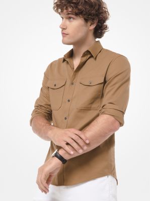 Slim-Fit Cotton-Rayon Utility Shirt 